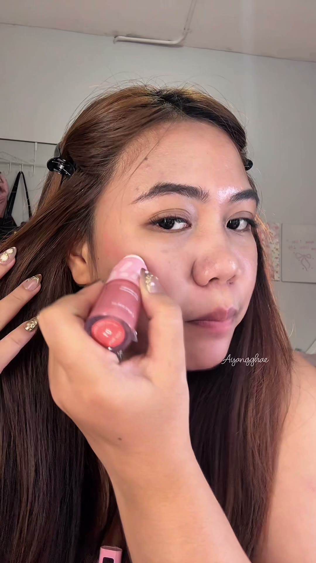 A puff-applicator liquid blush — how it goes on, how far it blends, how it sits after.